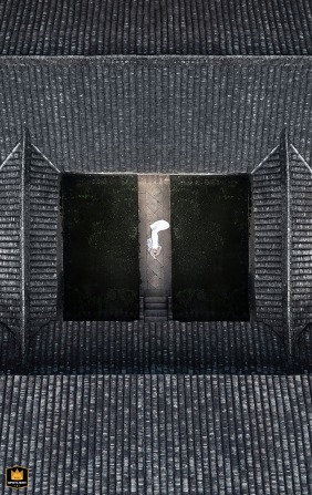 In Fujian, China, the bride lies on her back in her wedding dress for a solo portrait, captured from above by a drone, with traditional tiled rooftops surrounding her in a striking high-angle composition.